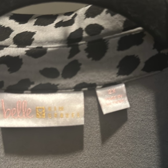 Belle by Kim Gravel Tripleluxe Animal Print Zip Up Long Sleeve Shirt 2x - Picture 4 of 6